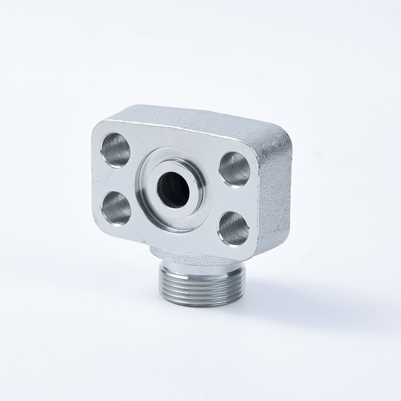 BGF 90° Hydraulic square elbow flange fitting - EO 24° cone connection